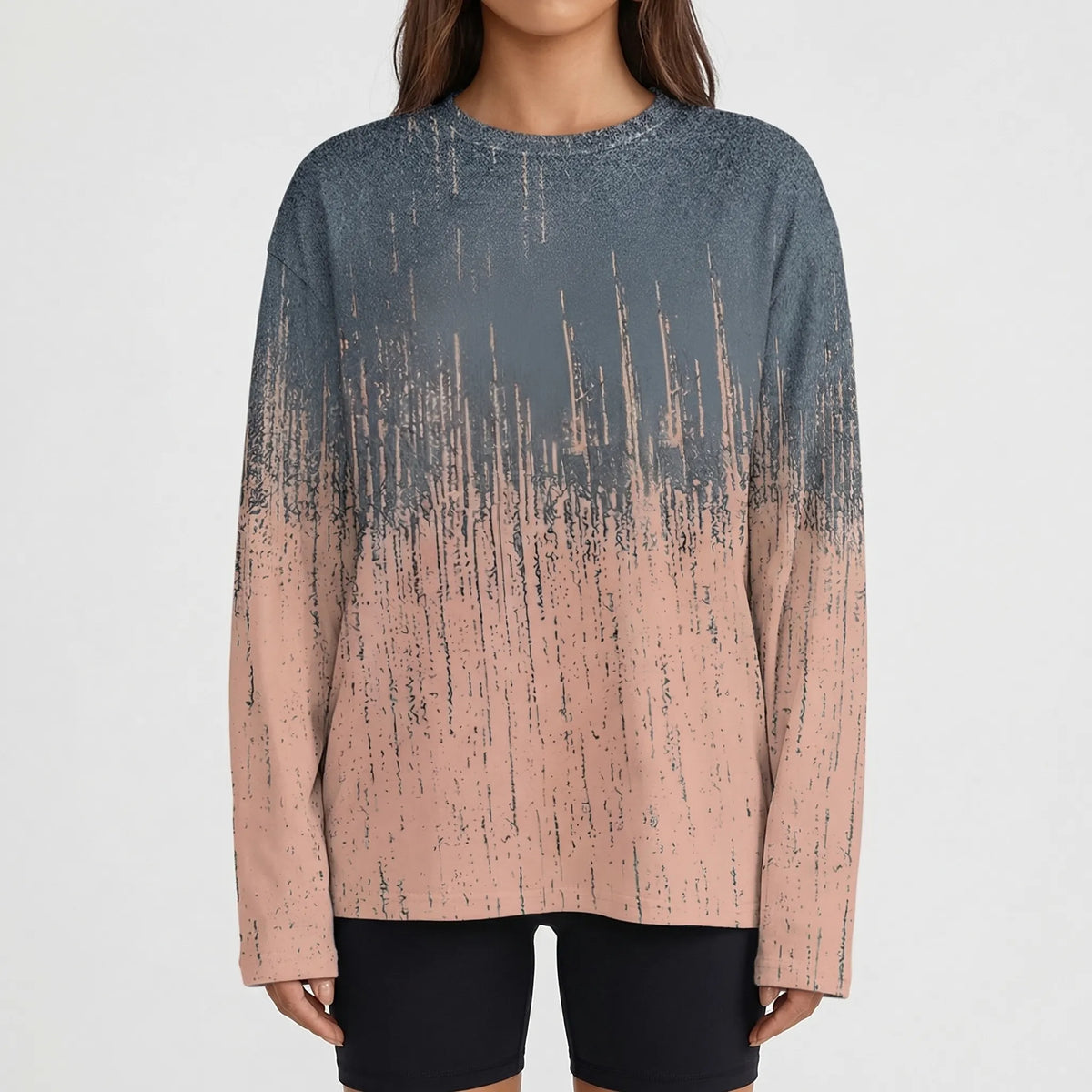 オーバーサイズクルーネックロングスリーブトップ