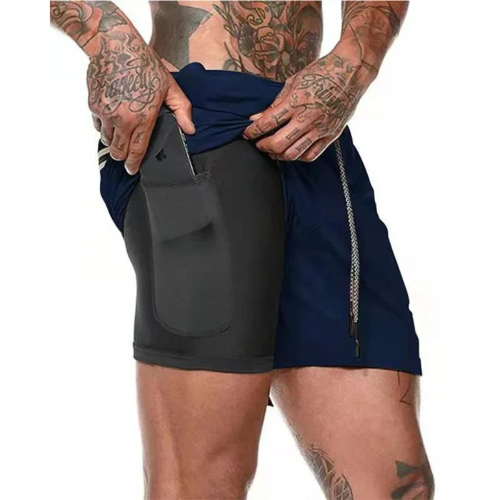 2-in-1 メンズスポーツショーツ