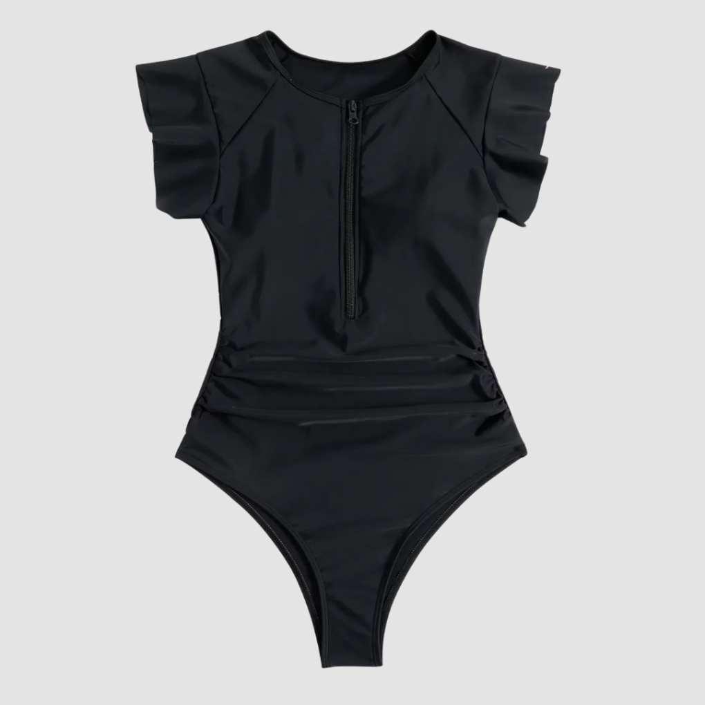 女性用ジッパー ワンピース水着