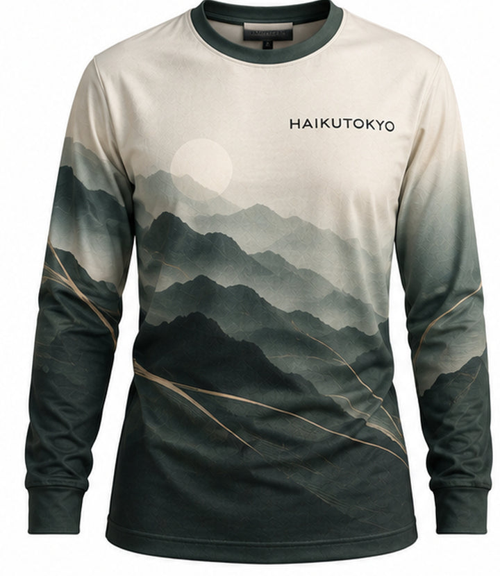 HAIKUTOKYO メンズ 長袖グラフィックTシャツ - グリーン