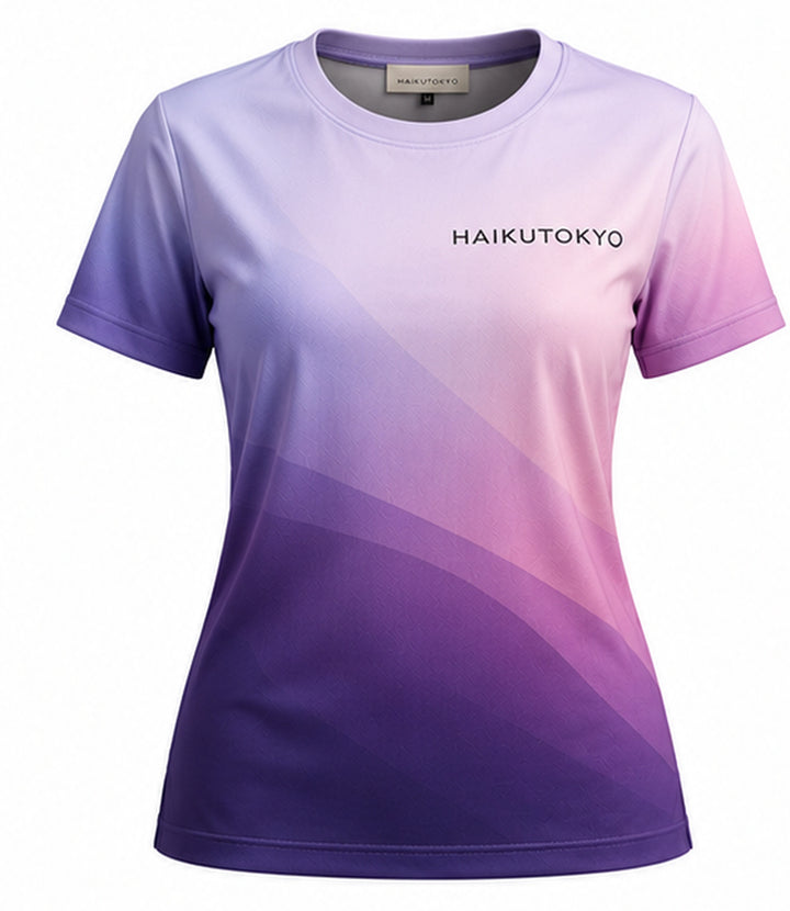 HAIKUTOKYO レディース クルーネックTシャツ - パープルグラデーション