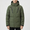 男性用キルティングフード付きダウンジャケット