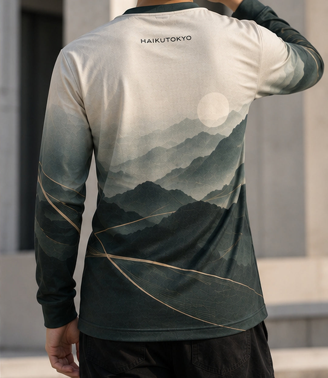 HAIKUTOKYO メンズ 長袖グラフィックTシャツ - グリーン