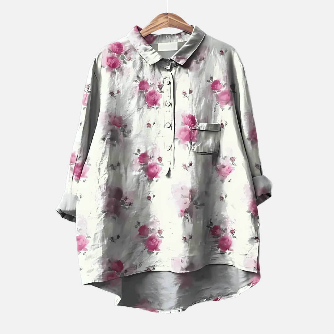 女性のルーズフィットロングブラウス