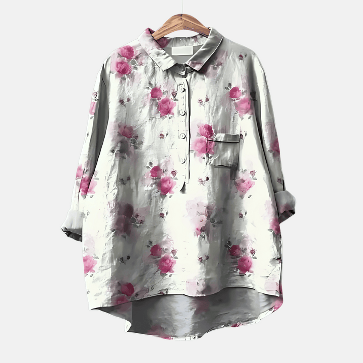 女性のルーズフィットロングブラウス