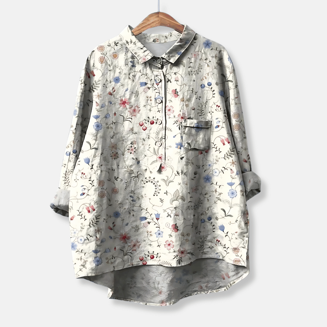女性のルーズフィットロングブラウス