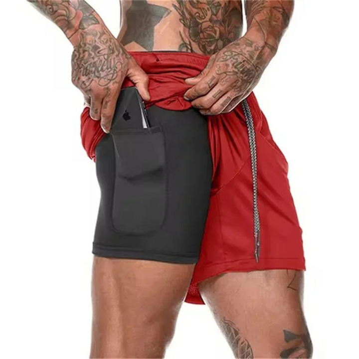 2-in-1 メンズスポーツショーツ