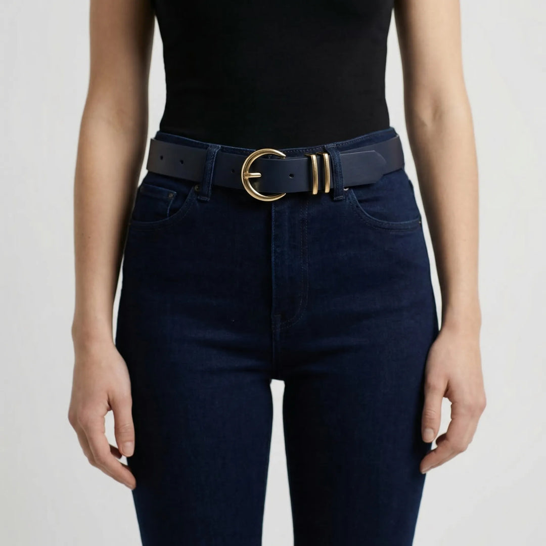 Beltriva - 3-Piece Gold Buckle Waist Belt Set