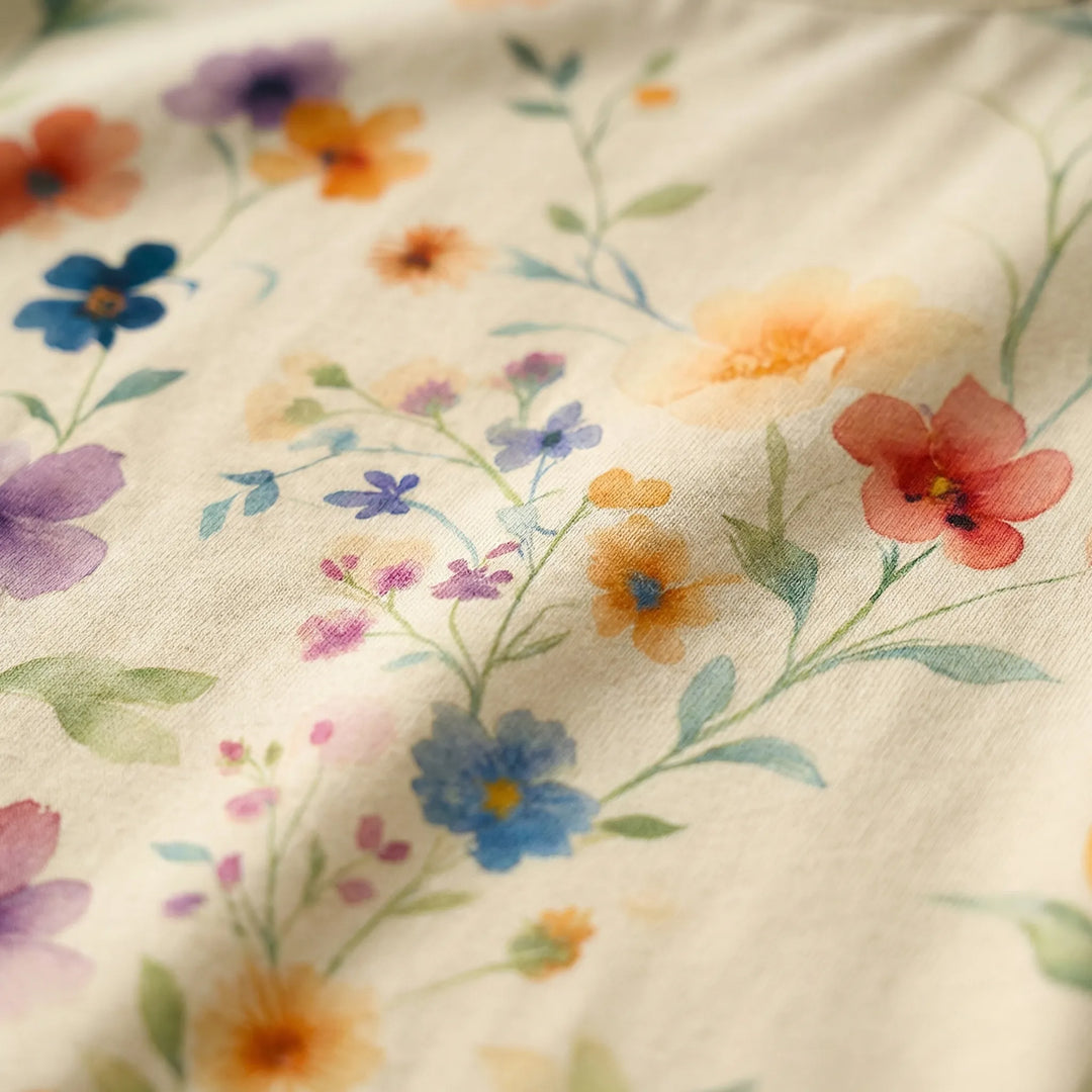 Bloomtee - Vintage Floral Print Short Sleeve Tee