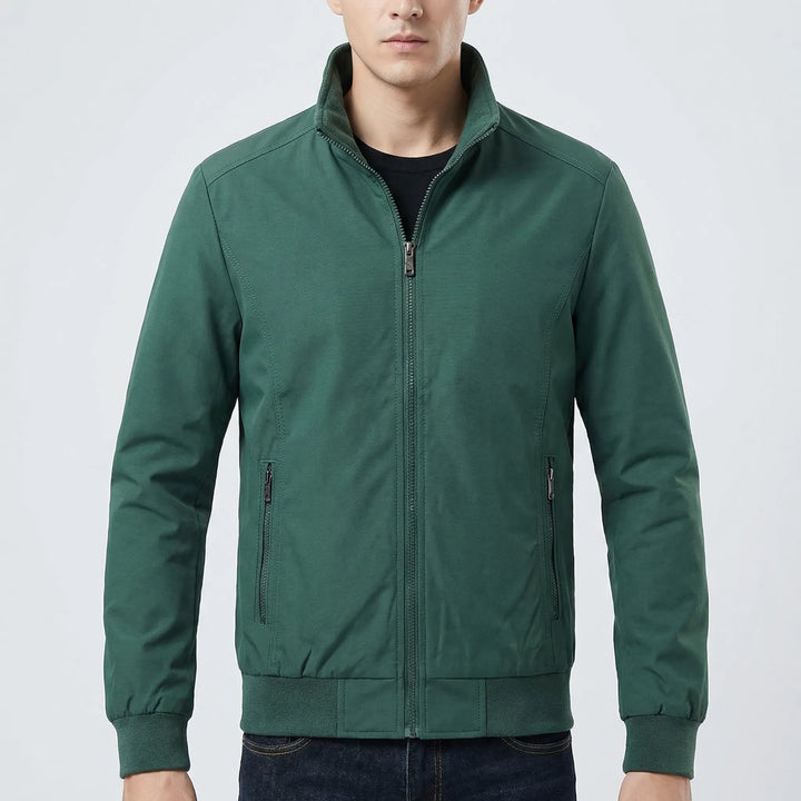 Brezzon - Stand Collar Windbreaker Jacket For Men