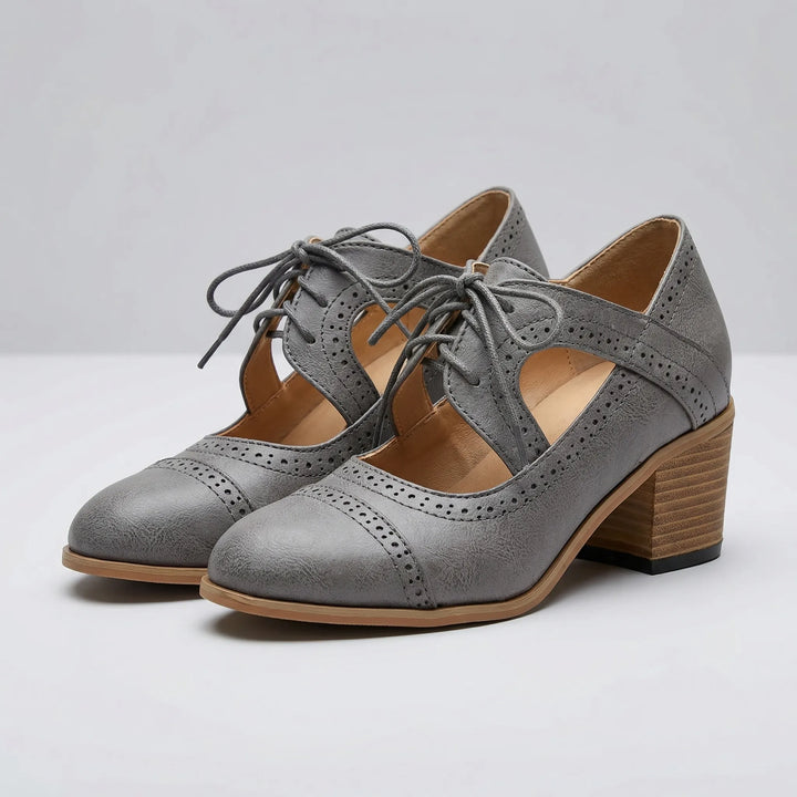Broquella - Lace-Up Block Heel Brogue Boot