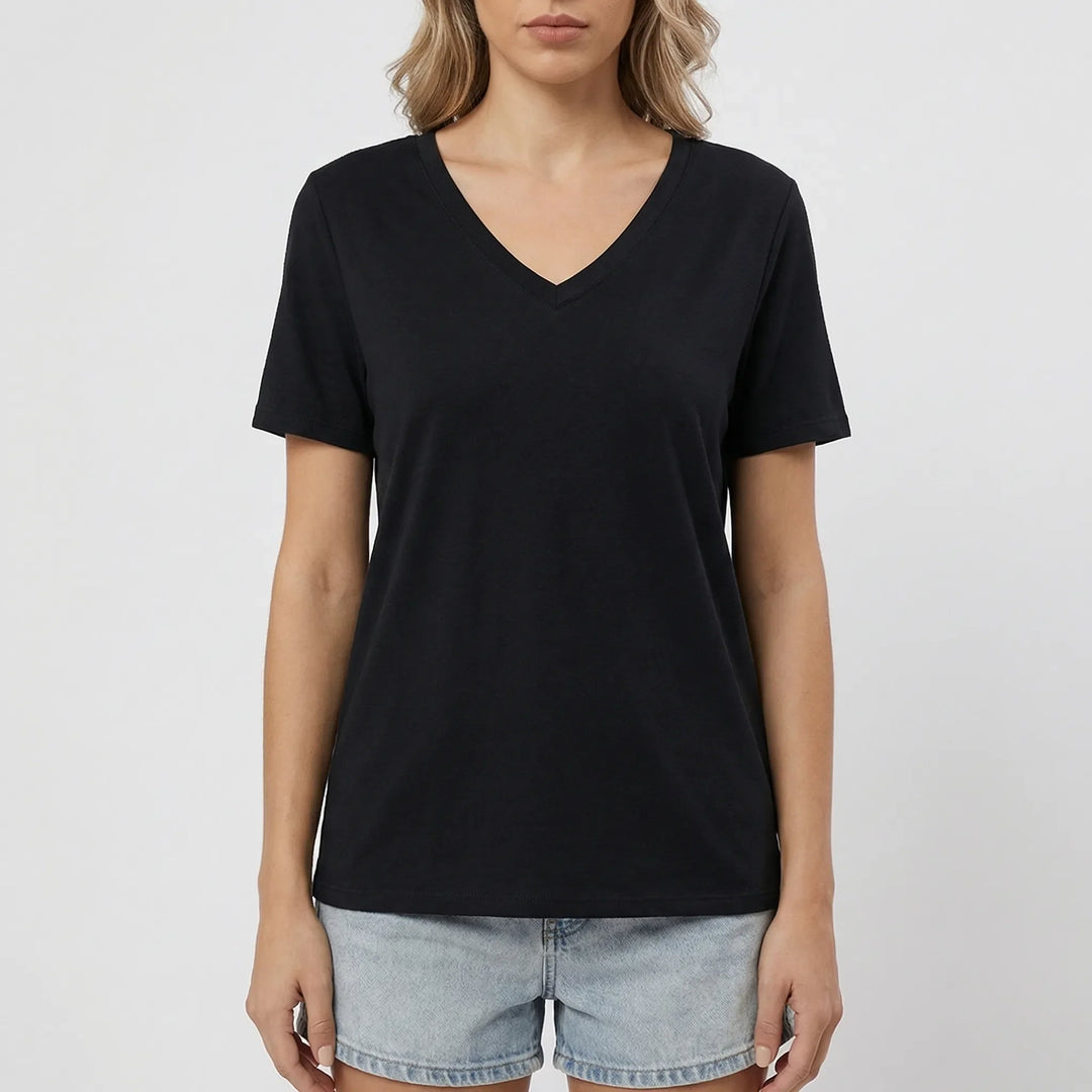 Casuvee - V-Neck Short Sleeve Casual Tee