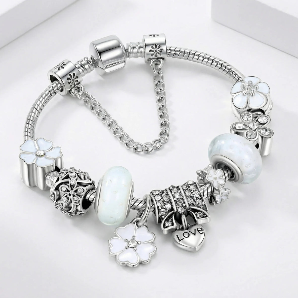 Charmélia - Adjustable Charm Bracelet With Love Pendant
