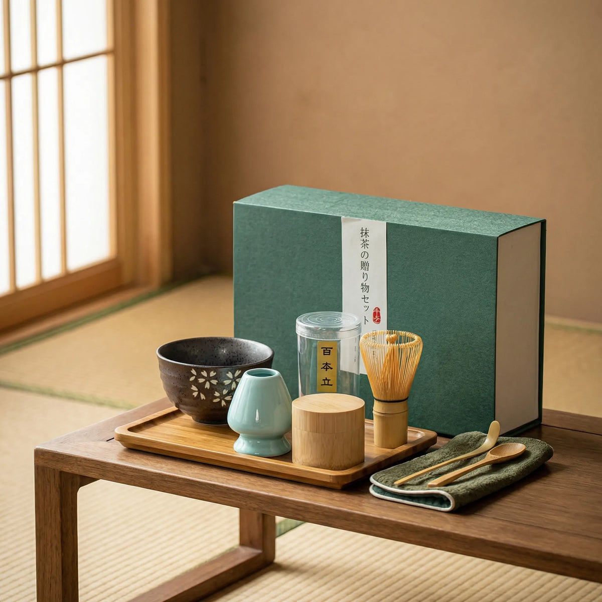 伝統的な日本の抹茶道具ギフトセット