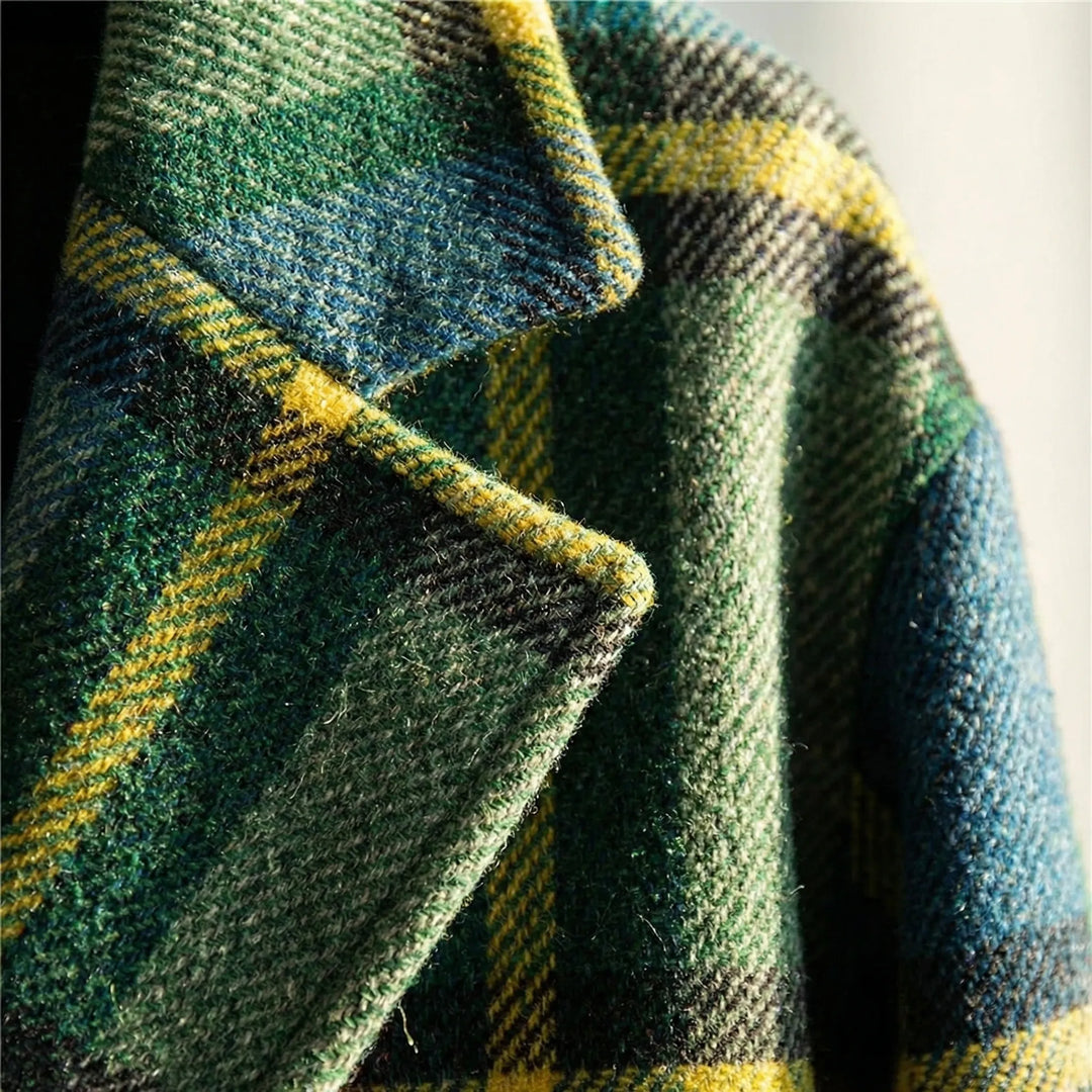 Chromacoat - Colorblock Plaid Longline Coat