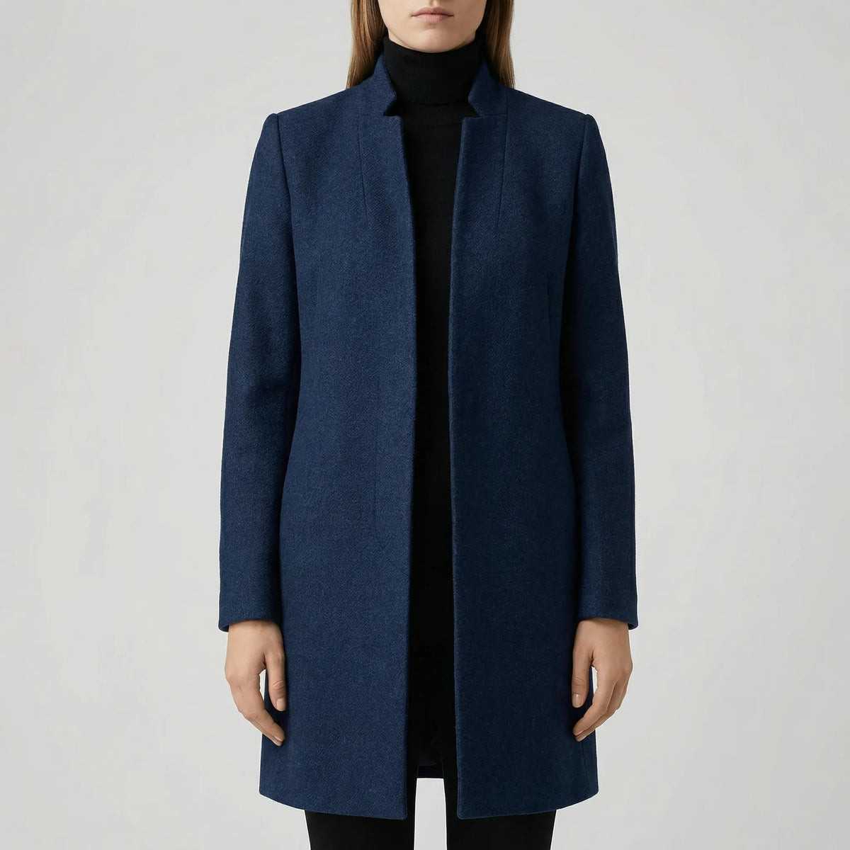 Claroven - Long Structured Button-Front Coat