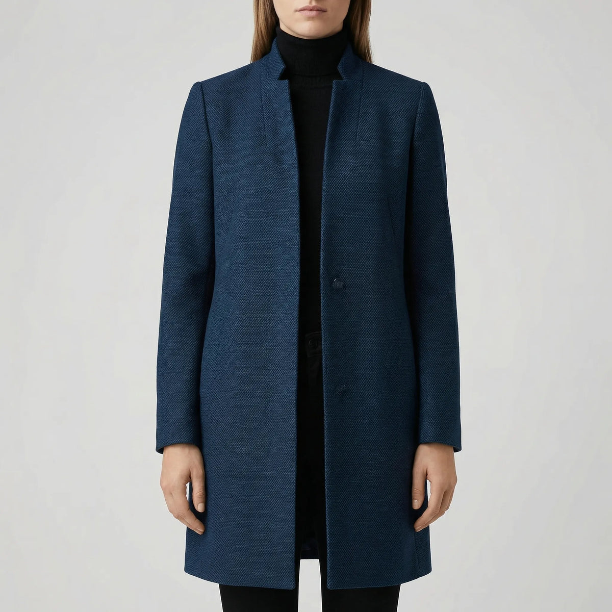Claroven - Long Structured Button-Front Coat