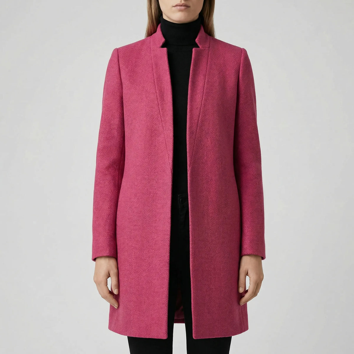 Claroven - Long Structured Button-Front Coat