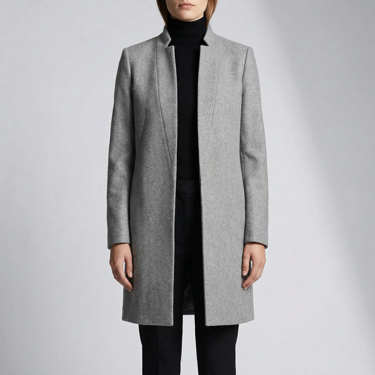 Claroven - Long Structured Button-Front Coat