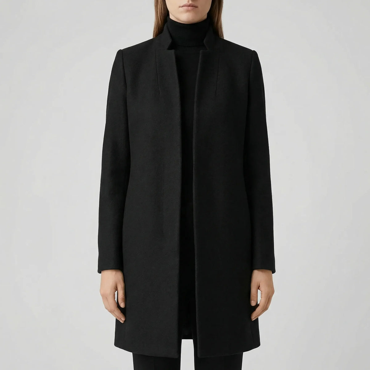 Claroven - Long Structured Button-Front Coat