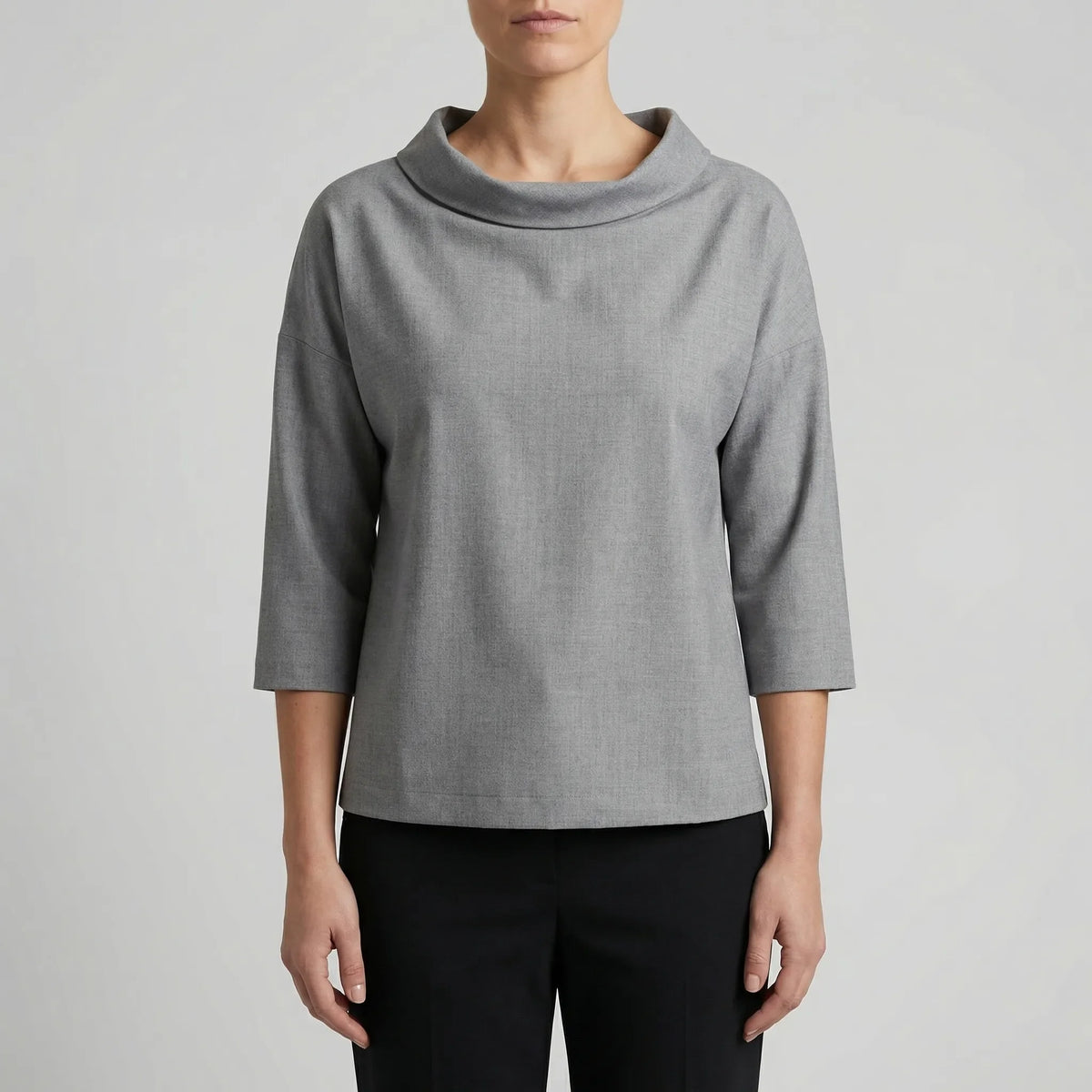 Collova - High Collar Relaxed-Fit Top