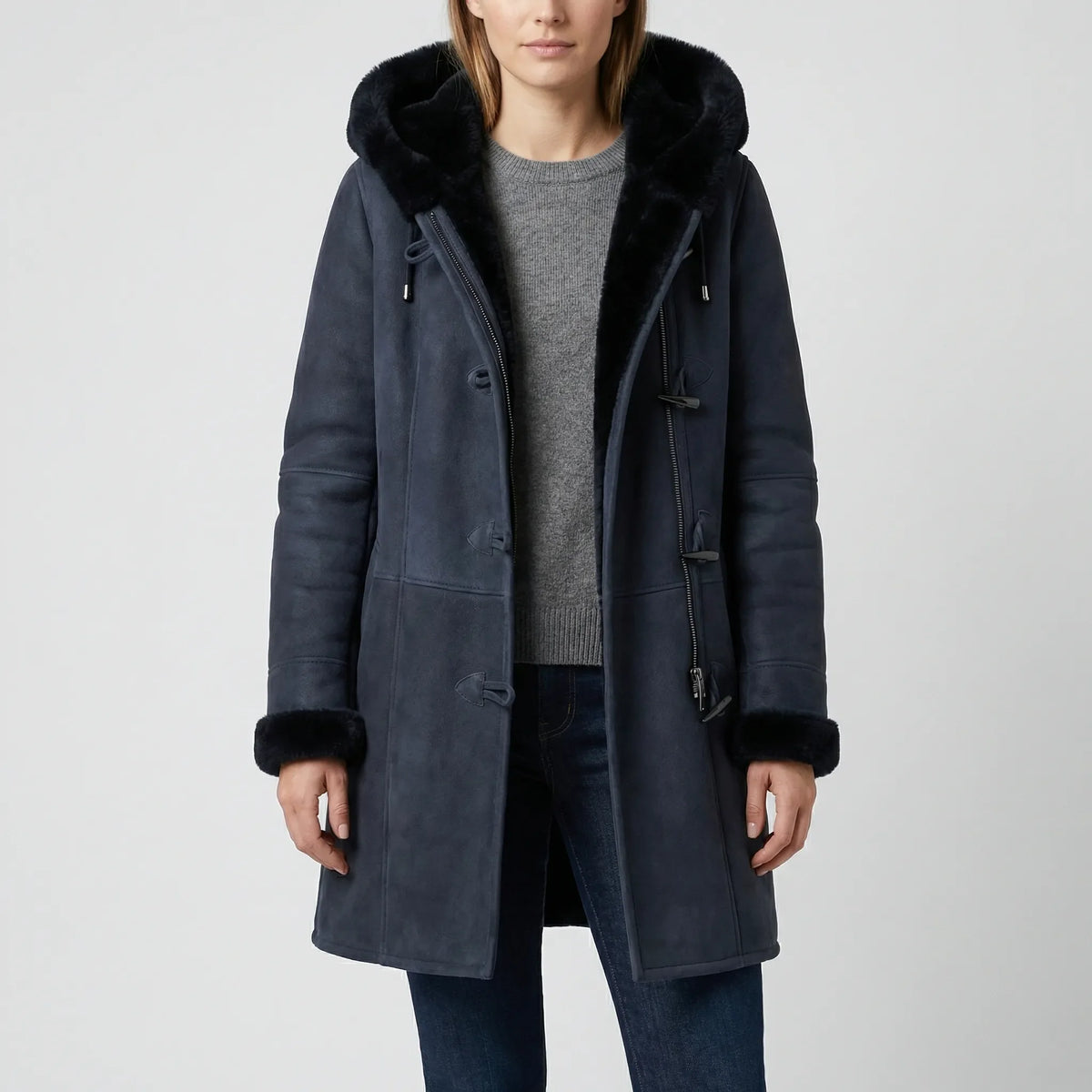 Colvara - Hooded Toggle-Closure Mid-Length Coat