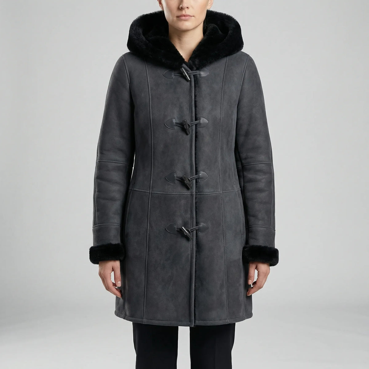 Colvara - Hooded Toggle-Closure Mid-Length Coat