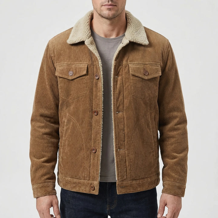 Corveaux - Sherpa-Lined Corduroy Button-Front Jacket