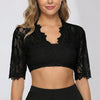 Lace Trim Oktoberfest Crop Blouse for Women