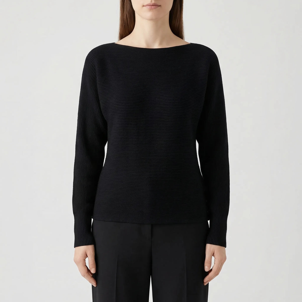 Dravelle - Off-The-Shoulder Batwing Knit Pullover