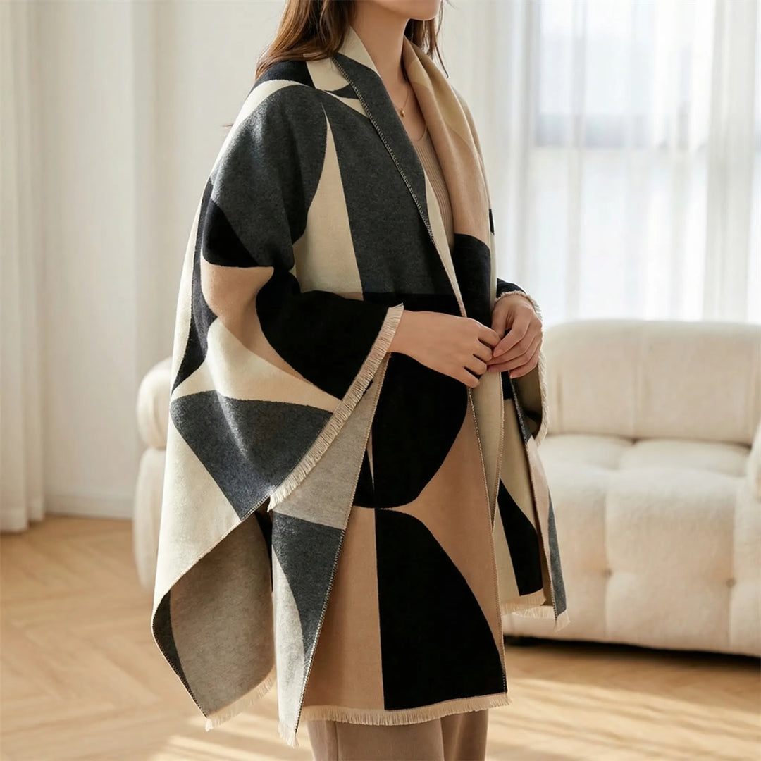 Dualveil - Reversible Oversized Poncho Scarf