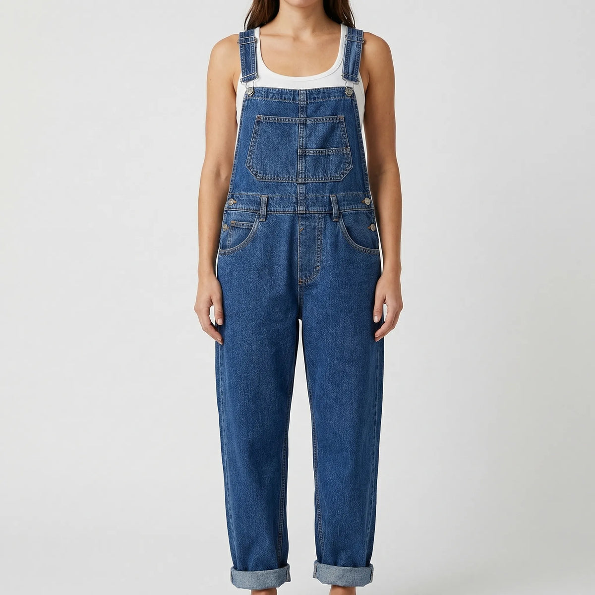 Dunaway - Relaxed Fit Denim Bib Overalls