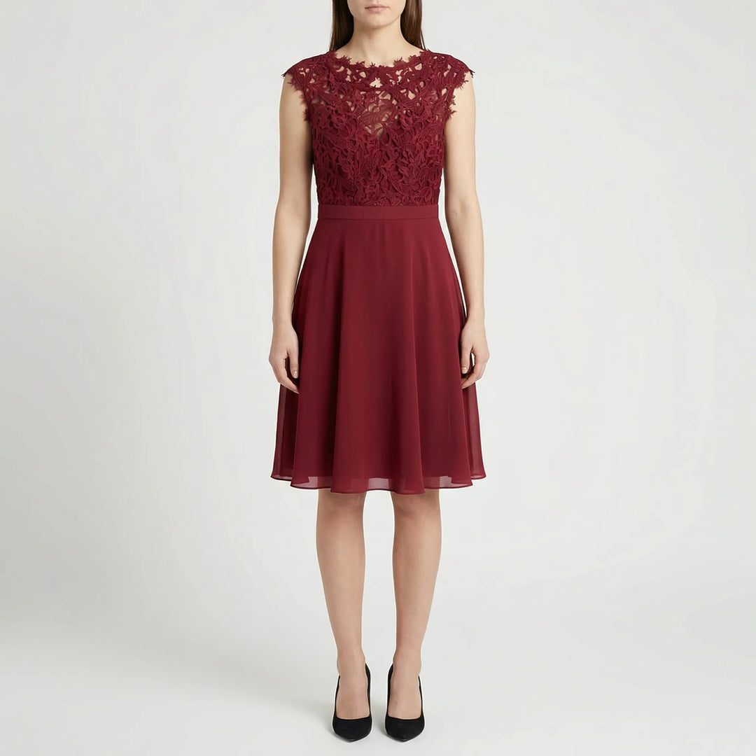 Elegara - Lace Bodice Sleeveless Mini Dress