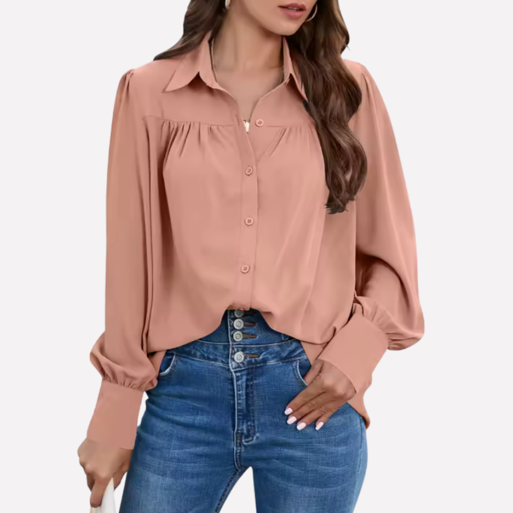 ランタンスリーブのシフォンブラウス（女性用）