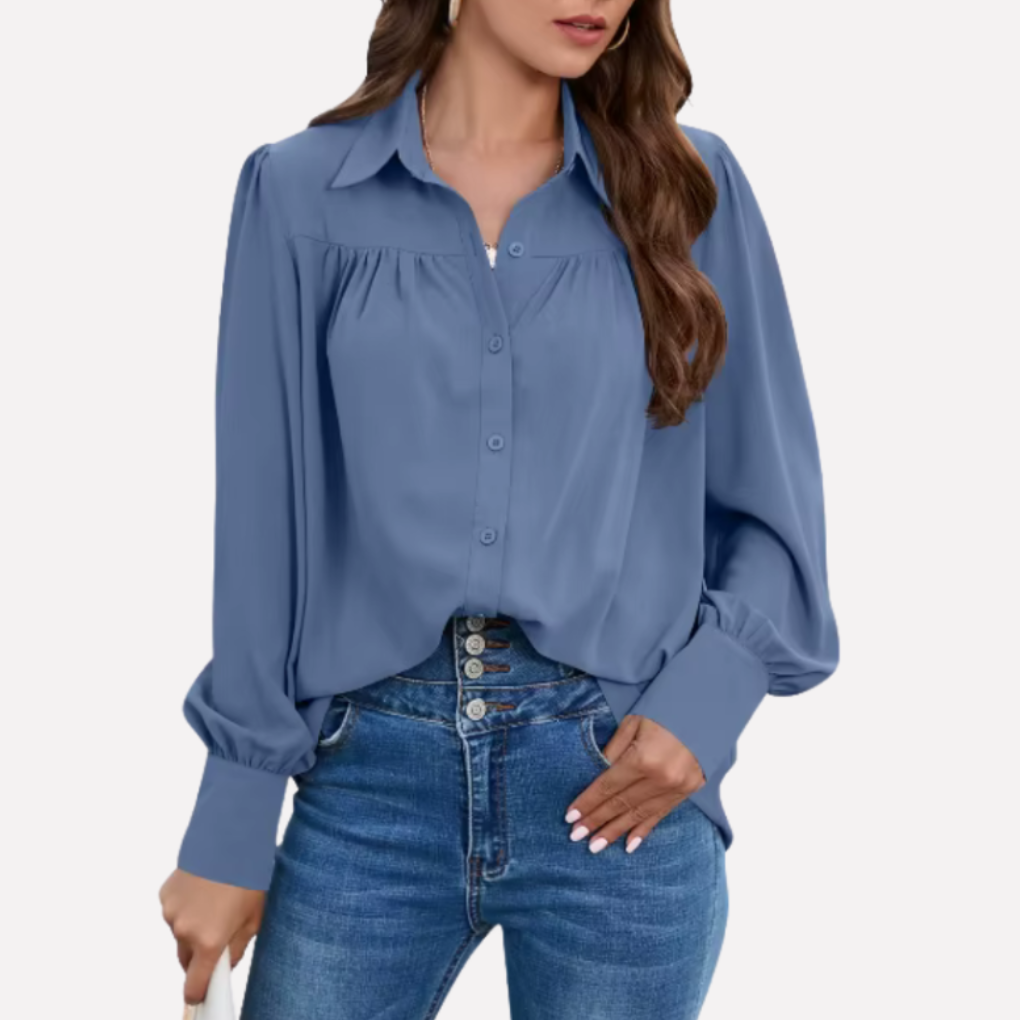 ランタンスリーブのシフォンブラウス（女性用）
