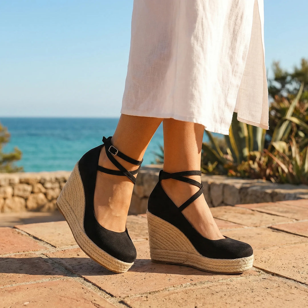 Esparelle - Espadrille Wedge With Ankle Wrap Straps