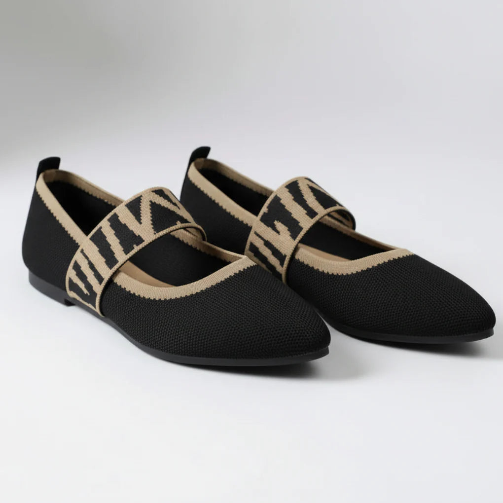 Flatseen - Pointed Toe Knit Ballet Flat