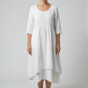 Relaxed Waist-Seam Midi Dress for Women
