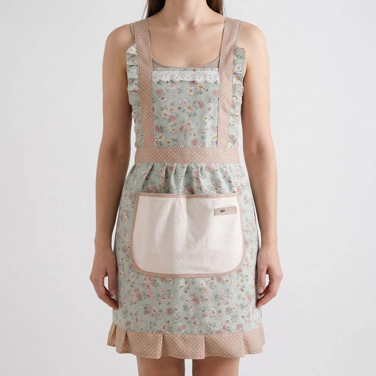 Florette - Floral Print Full-Coverage Kitchen Apron