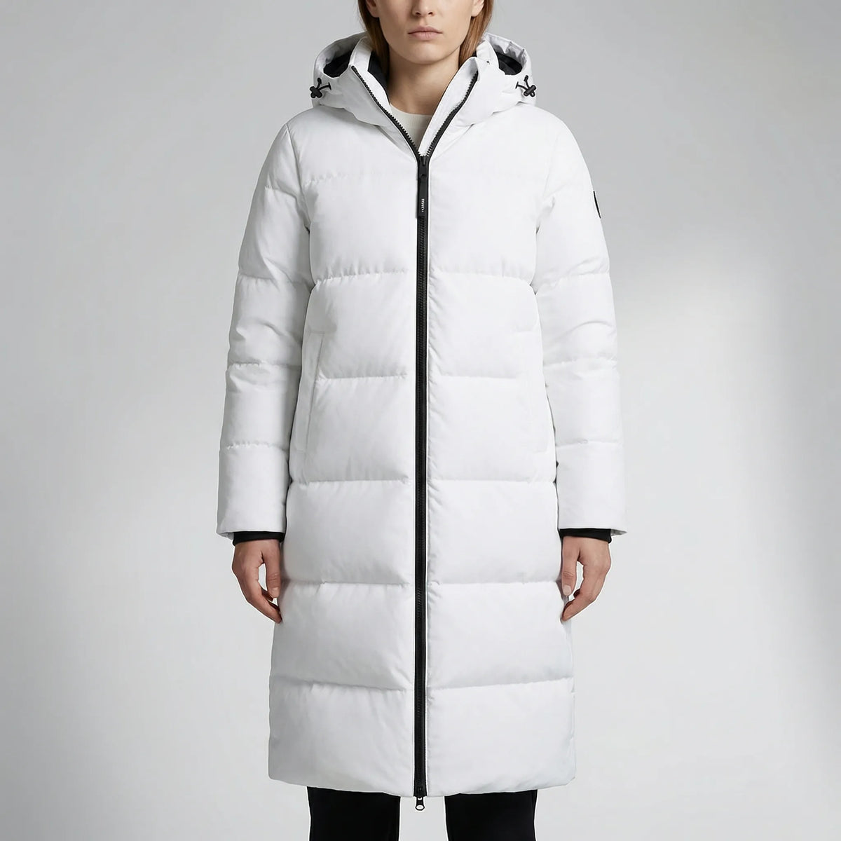 Froskeva - Knee-Length Hooded Puffer Parka