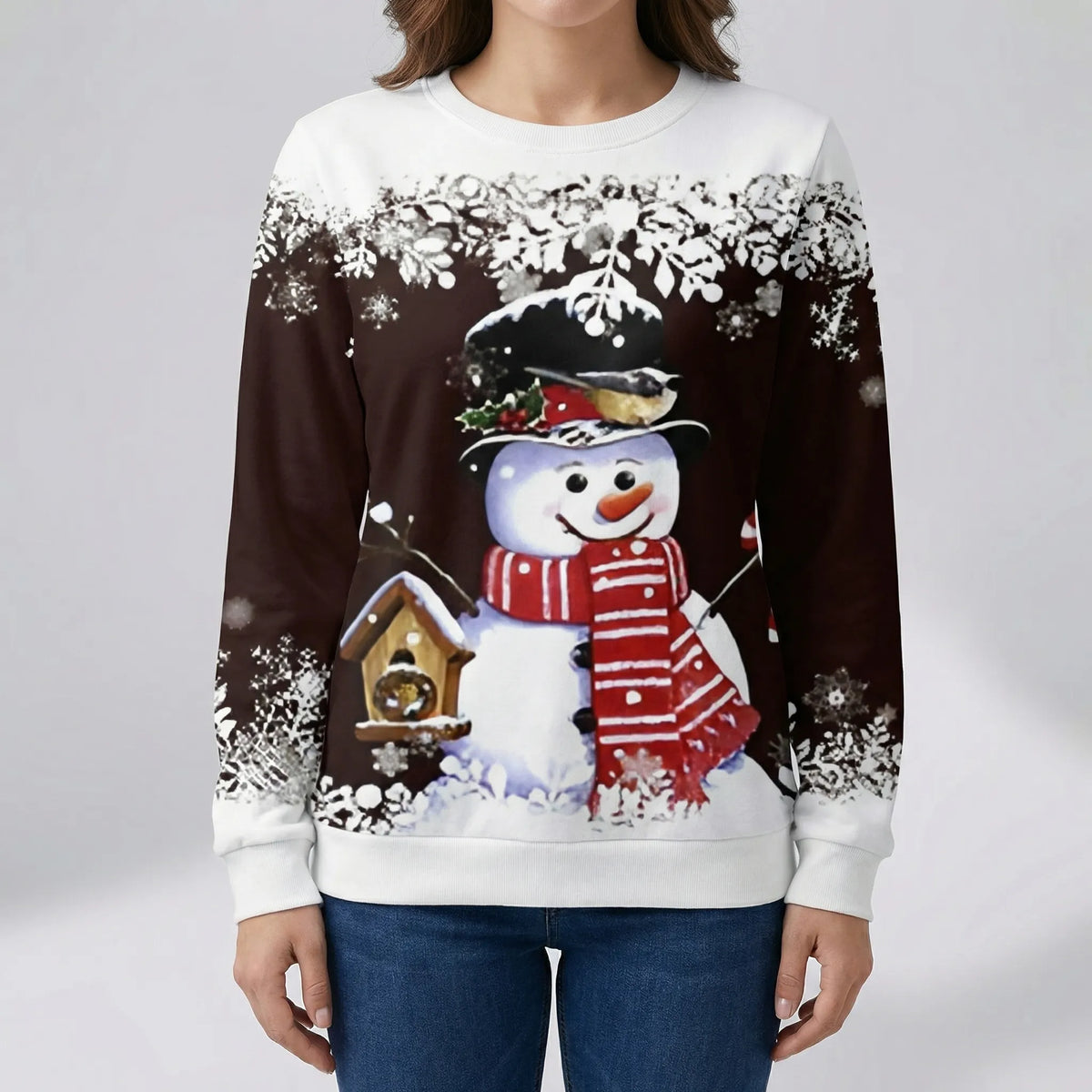Frostivelle - Festive Snowman Graphic Sweatshirt