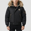 フェイクファー付きパデッドボンバージャケット（メンズ）
