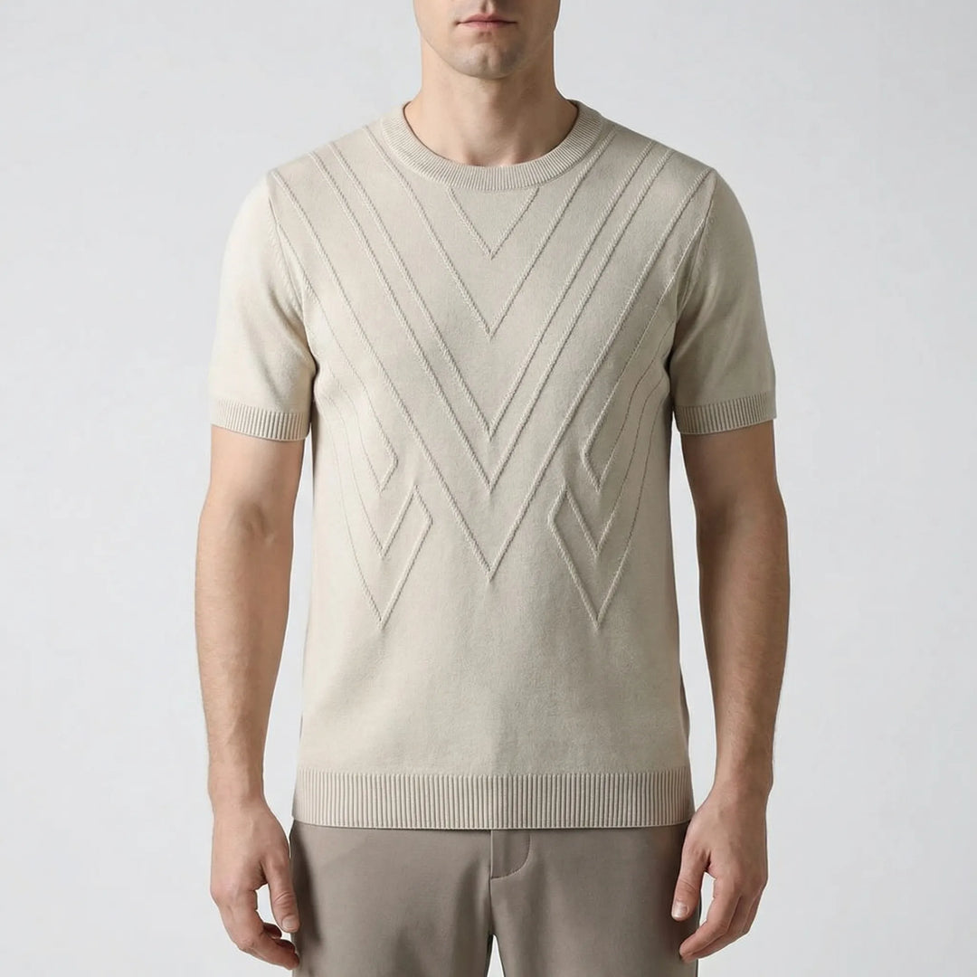 Geovex - Short Sleeve Geometric Knit Top