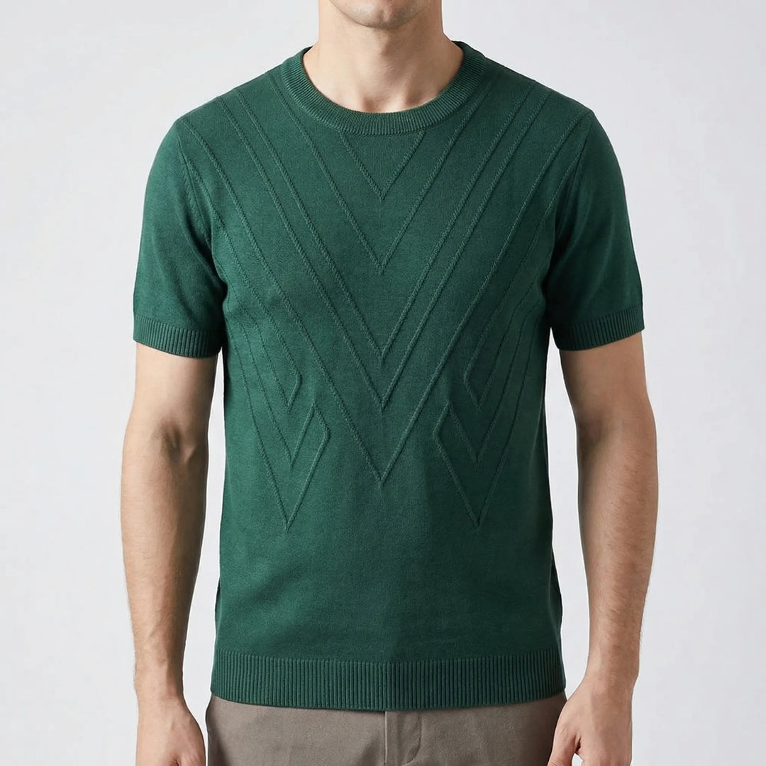Geovex - Short Sleeve Geometric Knit Top