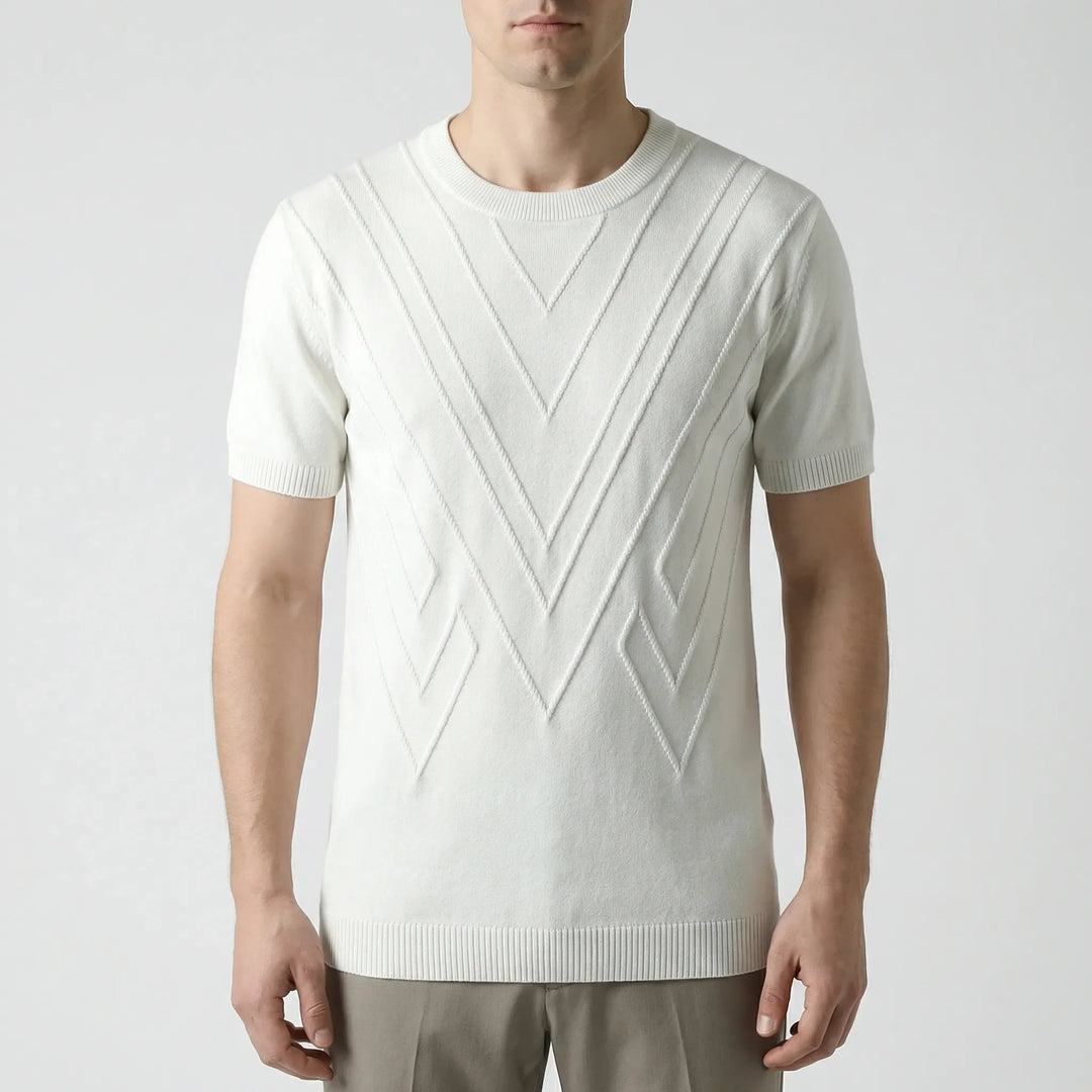 Geovex - Short Sleeve Geometric Knit Top