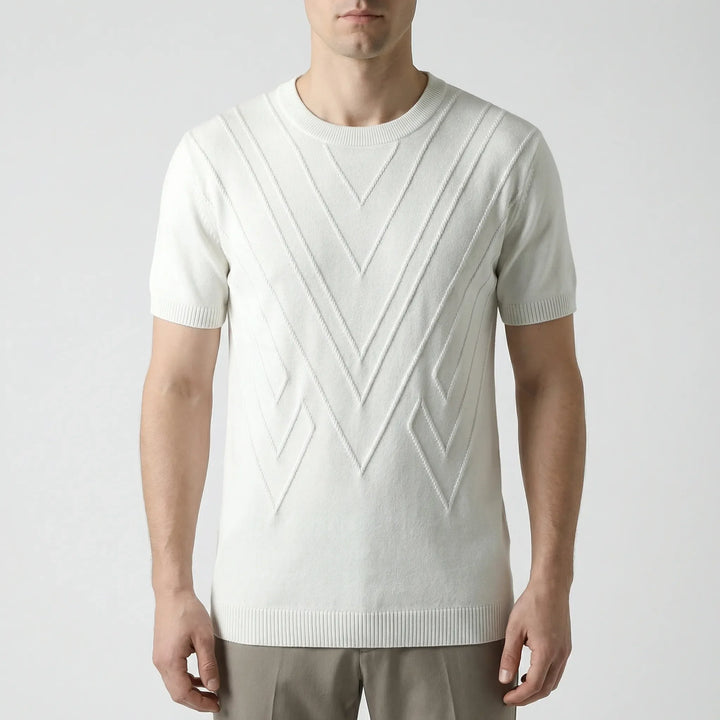 Geovex - Short Sleeve Geometric Knit Top