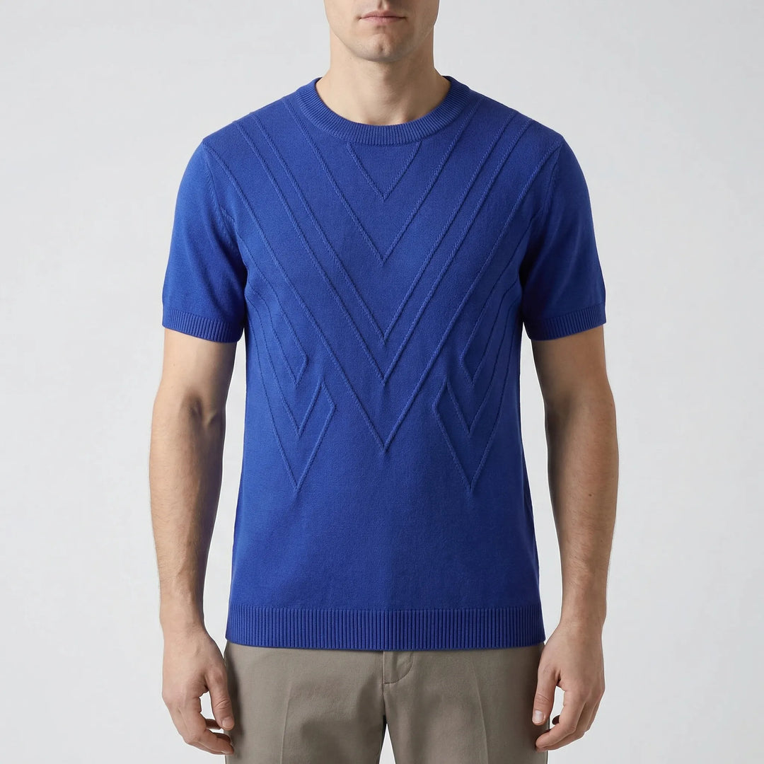 Geovex - Short Sleeve Geometric Knit Top