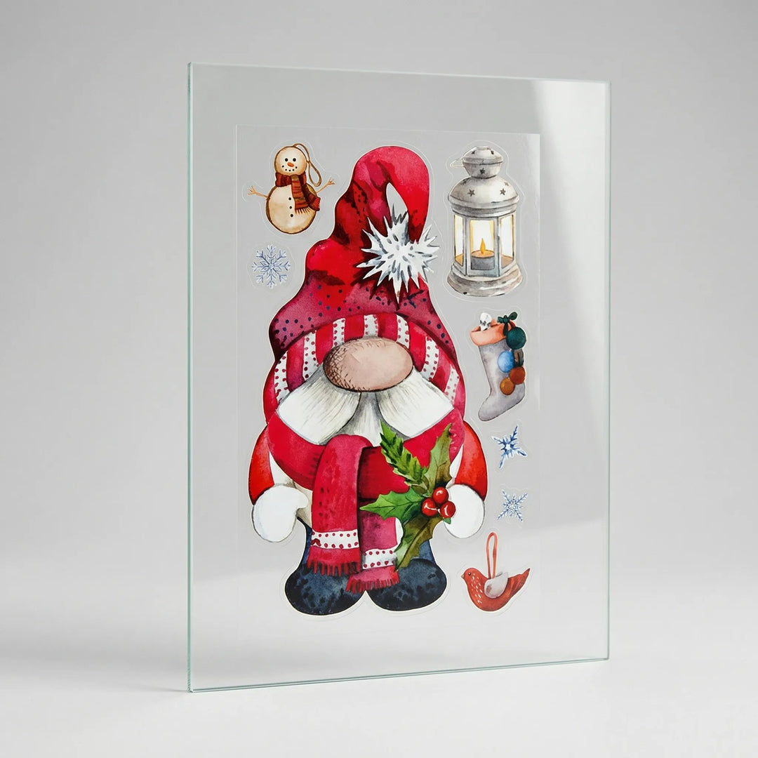 Gnomefrost - Santa Gnome Themed Window Sticker Set