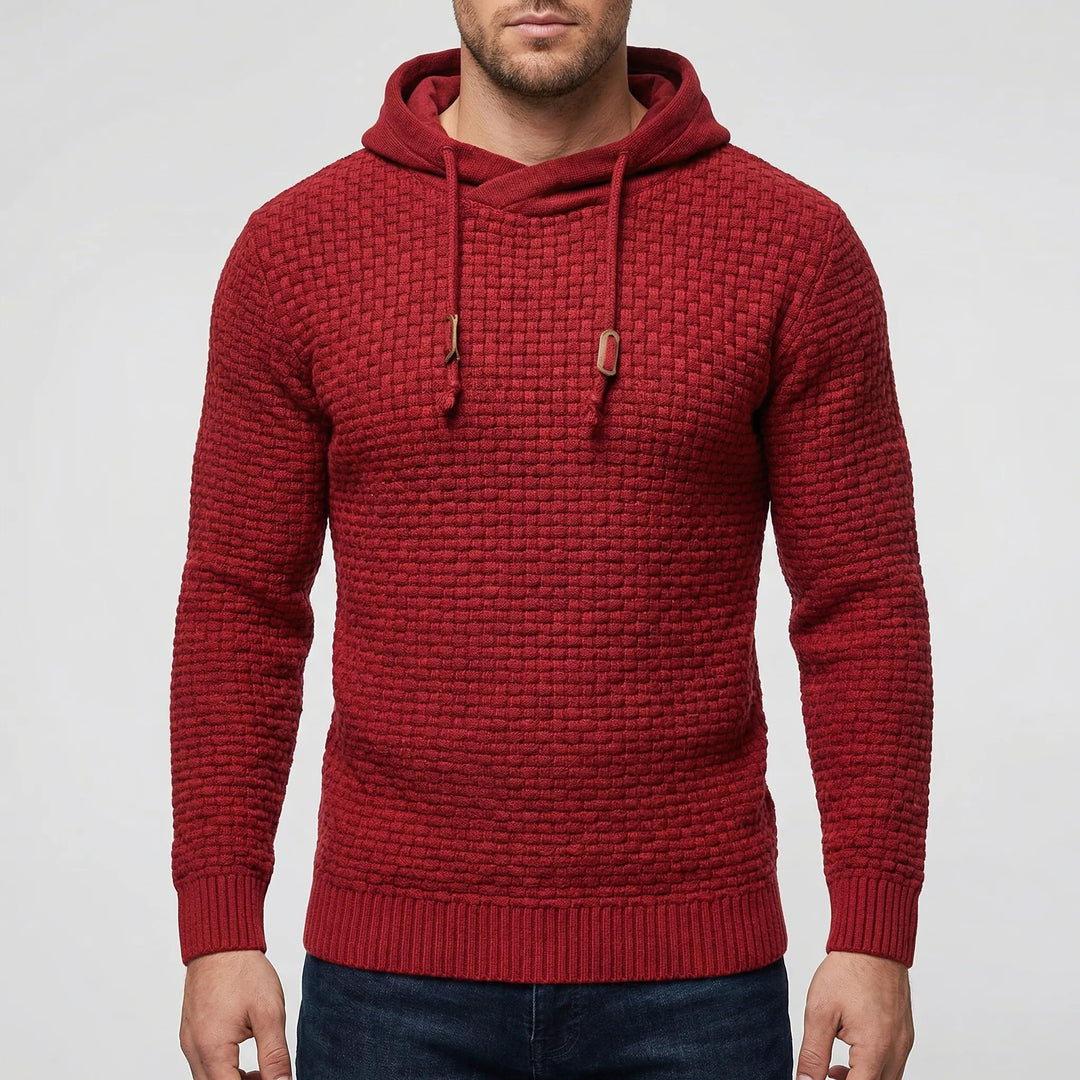 Grovelix - Pullover Hoodie With Waffle Texture