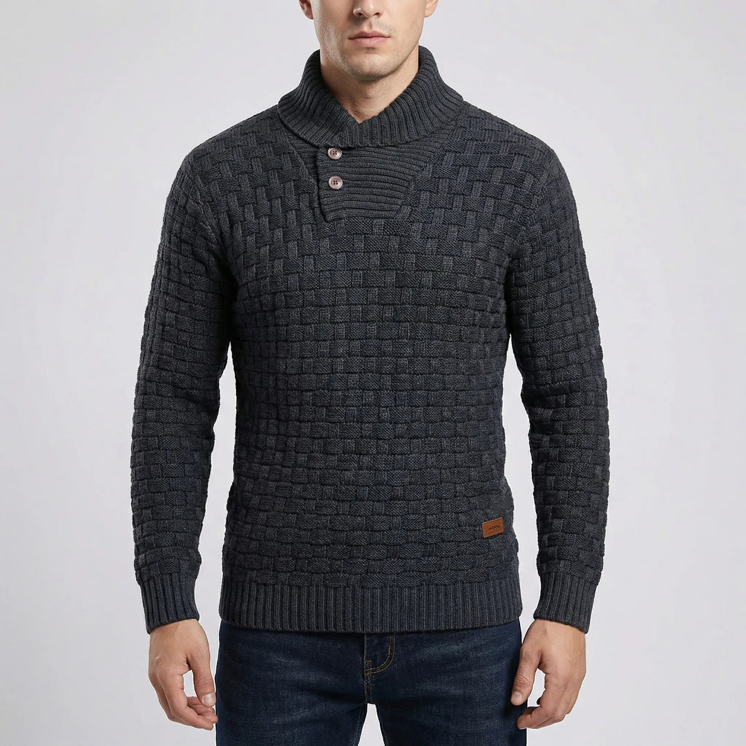 Halvern - Half-Collar Button-Up Men's Sweater